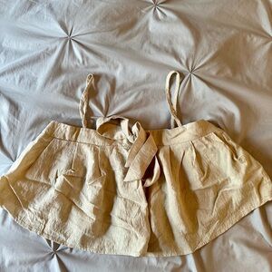 Cream Textured Crop Top